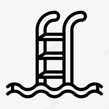 游泳梯游泳池海滩图标