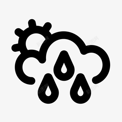 晴雨气候预报svg_新图网 https://ixintu.com 晴雨 预报 气候 雨云 雨滴 天气