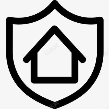 家庭保险保护盾牌图标