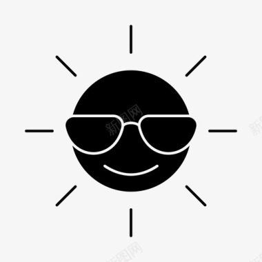 微笑的太阳季节天气图标