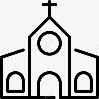 教堂建筑物宗教图标