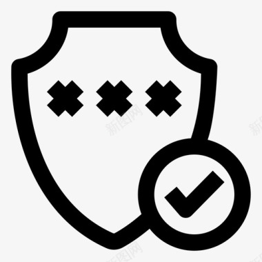 密码保护防病毒安全图标