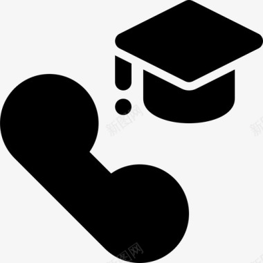 呼叫学校电话教育和学校字形图标