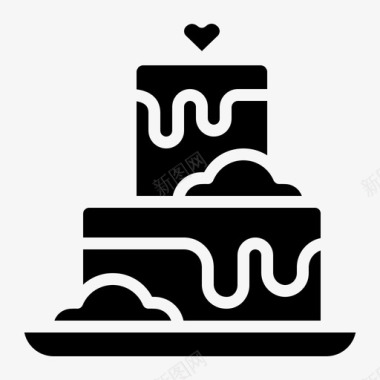 婚礼蛋糕甜点婚礼固体02图标