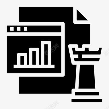 网站国际象棋数字营销图标