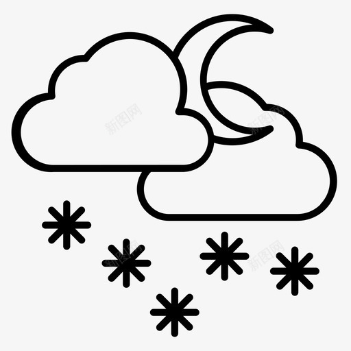 雪夜气候温度svg_新图网 https://ixintu.com 雪夜 气候 温度 天气