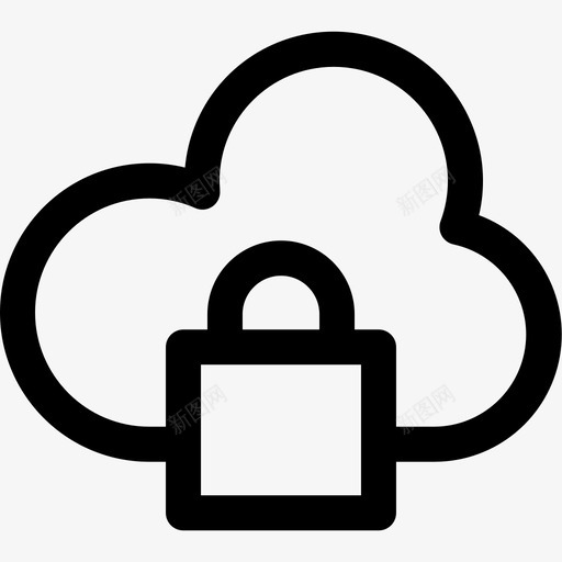 云锁挂锁svg_新图网 https://ixintu.com 存储 挂锁 安全 云和