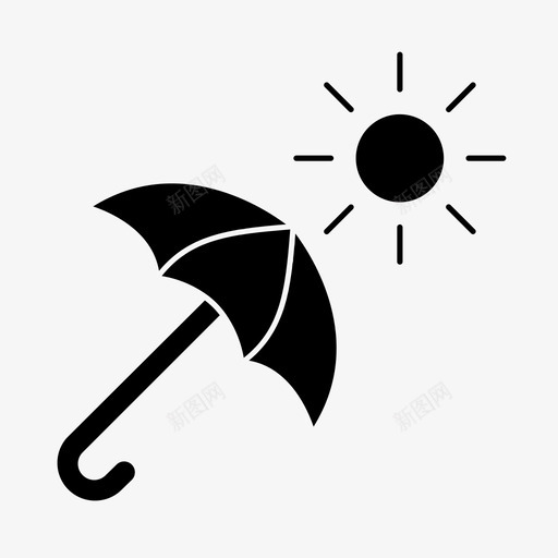 伞和太阳季节天气svg_新图网 https://ixintu.com 季节 太阳伞 太阳 天气