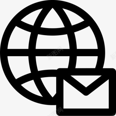 地球仪电子邮件互联网图标