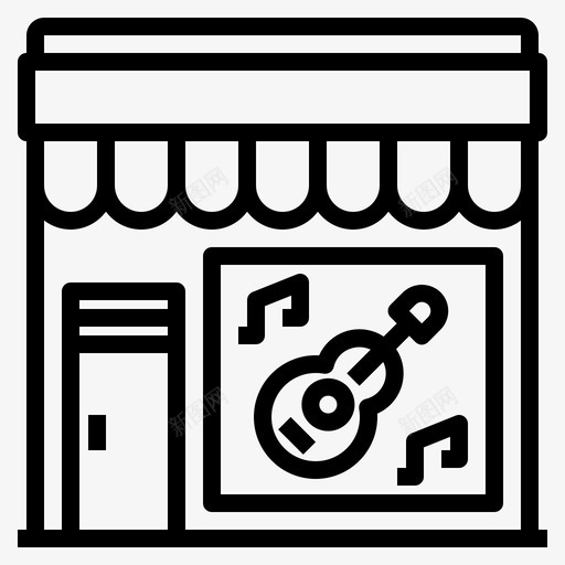 音乐建筑吉他svg_新图网 https://ixintu.com 商店 音乐 建筑 吉他