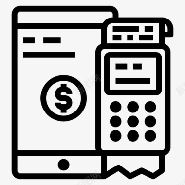 智能手机账单金钱图标