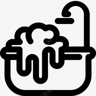 水疗和按摩浴缸浴室图标