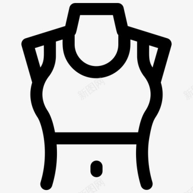 女性躯干胸罩胸部图标