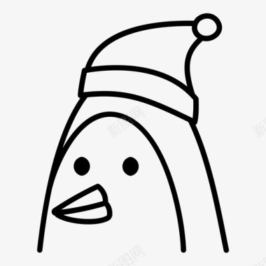企鹅动物圣诞节图标