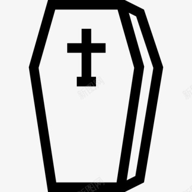 棺材十字架死人图标