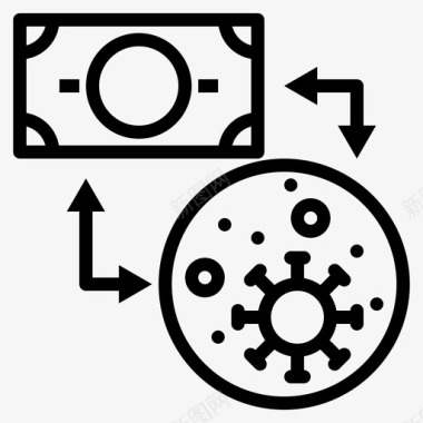 金钱病毒医疗和医疗图标