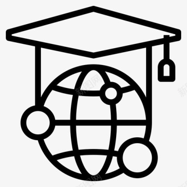 全球教育毕业帽图标