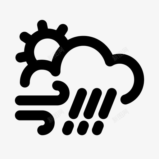 晴雨和风阵雨预报svg_新图网 https://ixintu.com 晴雨 和风 阵雨 预报 雨云 风暴 暴风 天气