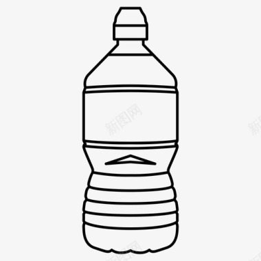 水塑料瓶起泡静止图标