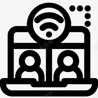 在家工作沟通会议图标