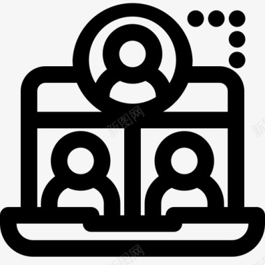 在家工作沟通会议图标