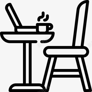 桌子咖啡馆椅子图标