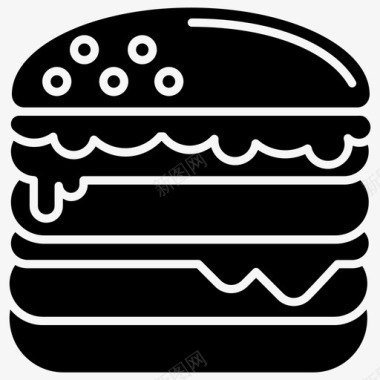 汉堡徽章面包图标