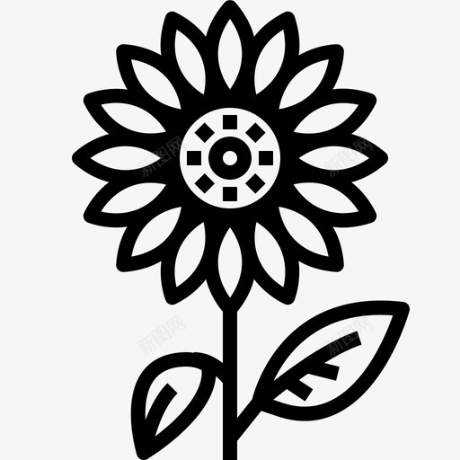 向日葵花朵花卉svg_新图网 https://ixintu.com 货币 向日葵 花朵 花卉 花卉园 园艺 图标