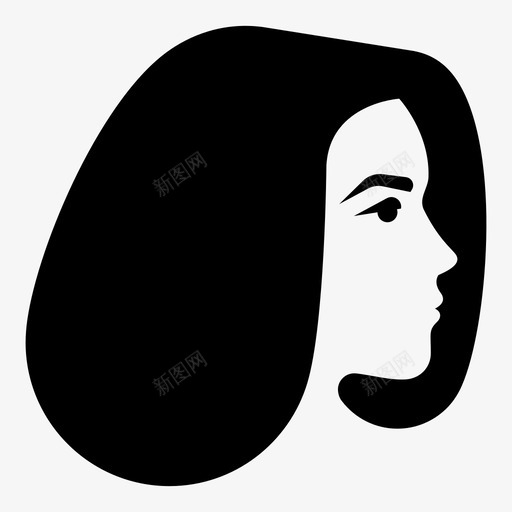 女人脸鲍勃发型女人发型svg_新图网 https://ixintu.com 女人 发型 人脸 鲍勃