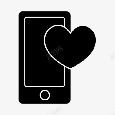 电话外的心爱情人节图标