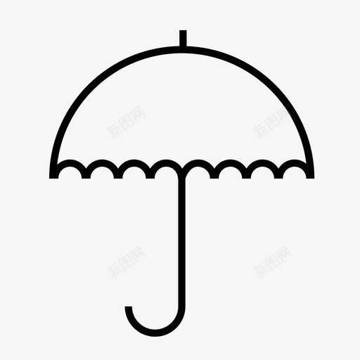 伞开伞雨svg_新图网 https://ixintu.com 开伞 雨伞 保护 季风 线图 图标