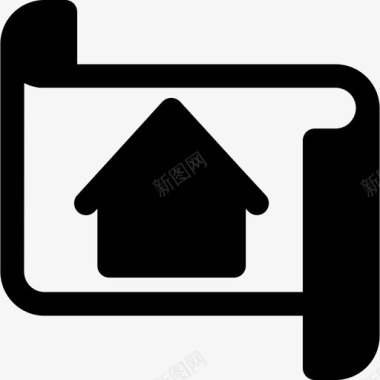 蓝图房子蓝图lagotglyph家居和房地产图标