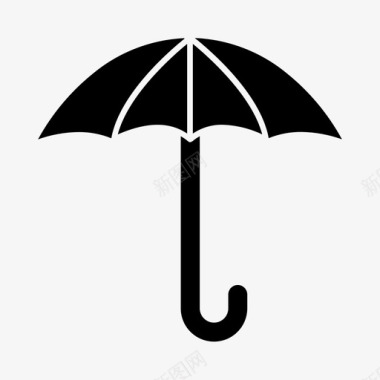 雨伞下气候温度图标