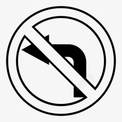 禁止左转弯禁止转弯规则交通标志高清图片