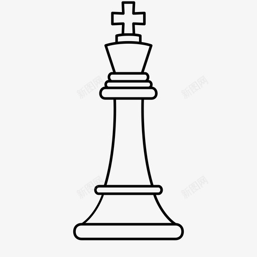 白王国际象棋游戏svg_新图网 https://ixintu.com 国际象棋 棋子 游戏 白王白 西洋棋