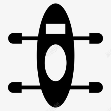 皮划艇探险运动图标