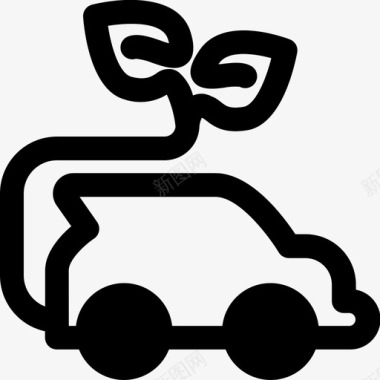 环保汽车排放废气图标