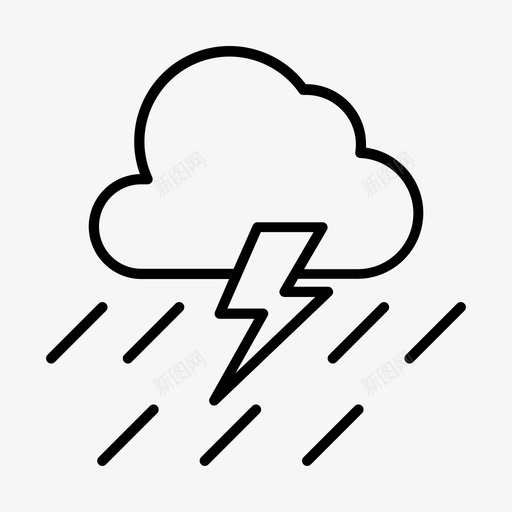 雨和雷气候温度svg_新图网 https://ixintu.com 雷雨 雷气候 气候 温度 天气