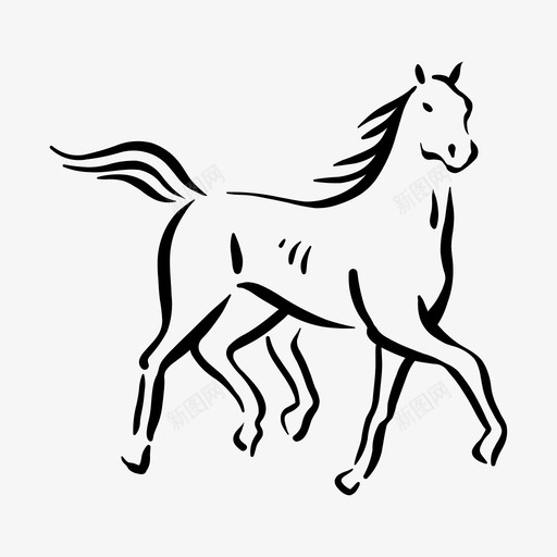 马动物马力svg_新图网 https://ixintu.com 马动物 动物 马力 骑马 强壮
