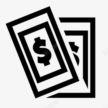 钱金额现金图标