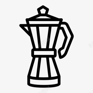 莫卡壶新鲜咖啡厨房图标