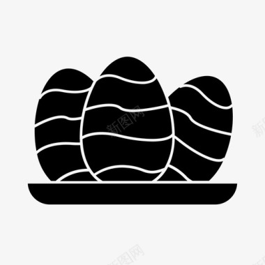 盘子里的蛋基督教复活节图标