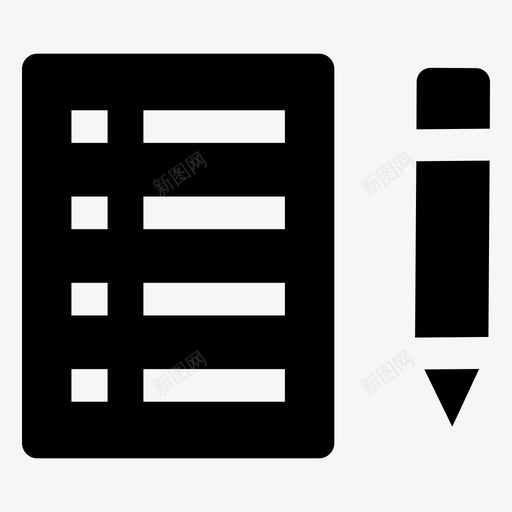 顺序列表记事本svg_新图网 https://ixintu.com 顺序 列表 记事本 笔记 任务 基本 元素 黑色 填充