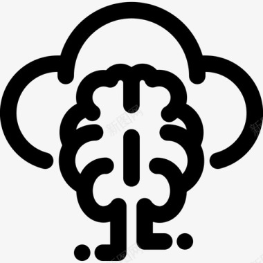 人工智能大脑云图标