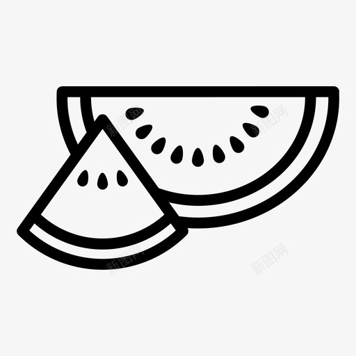西瓜食品水果svg_新图网 https://ixintu.com 水果 西瓜 食品 切片 夏天 蔬菜