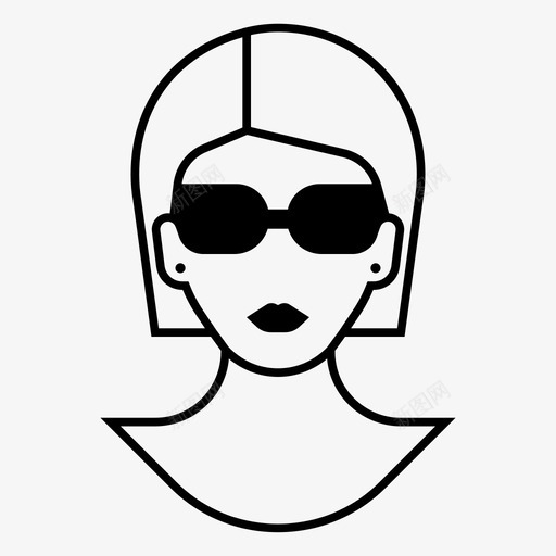 时尚女性发型眼镜svg_新图网 https://ixintu.com 女人 时尚 女性 发型 眼镜 人脸 风格