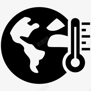 全球变暖地球温度生态图标