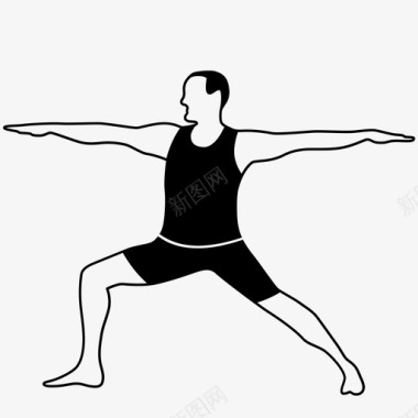 战士式二姿势瑜伽图标