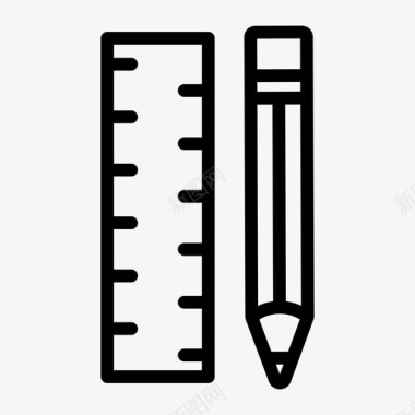 几何工具铅笔比例尺图标