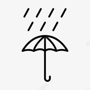 雨和伞气候温度图标